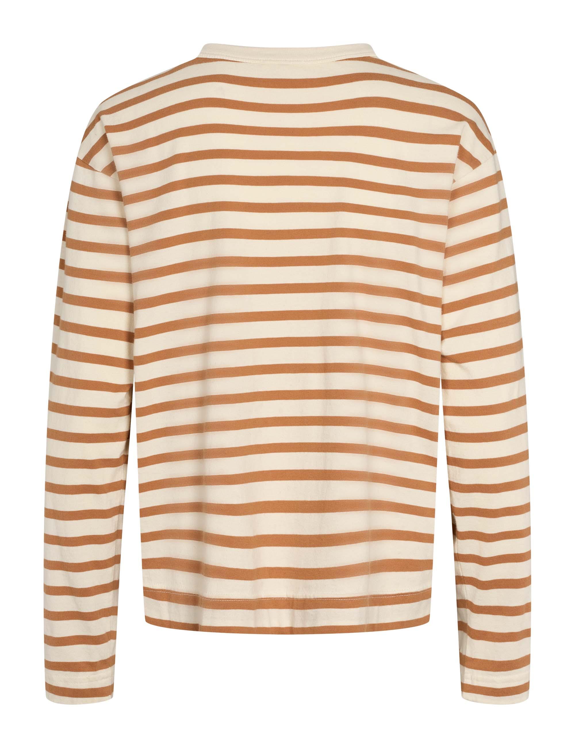 Esmé Signe Shirt LS Stripe Lion Damen T-Shirt caramel braun